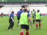 Rugby: entraînement du XV de France avant France-Angleterre