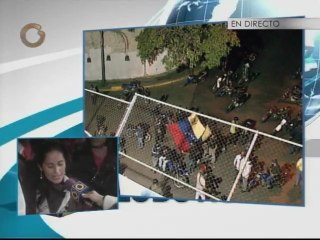 Secretariado Revolucionario de Venezuela lee comunicado a las afueras de Globovisión