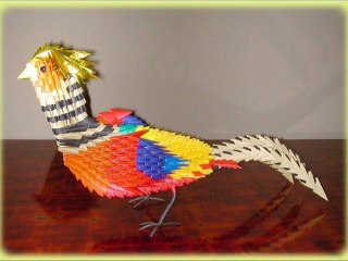 3D Origami Golden Pheasant