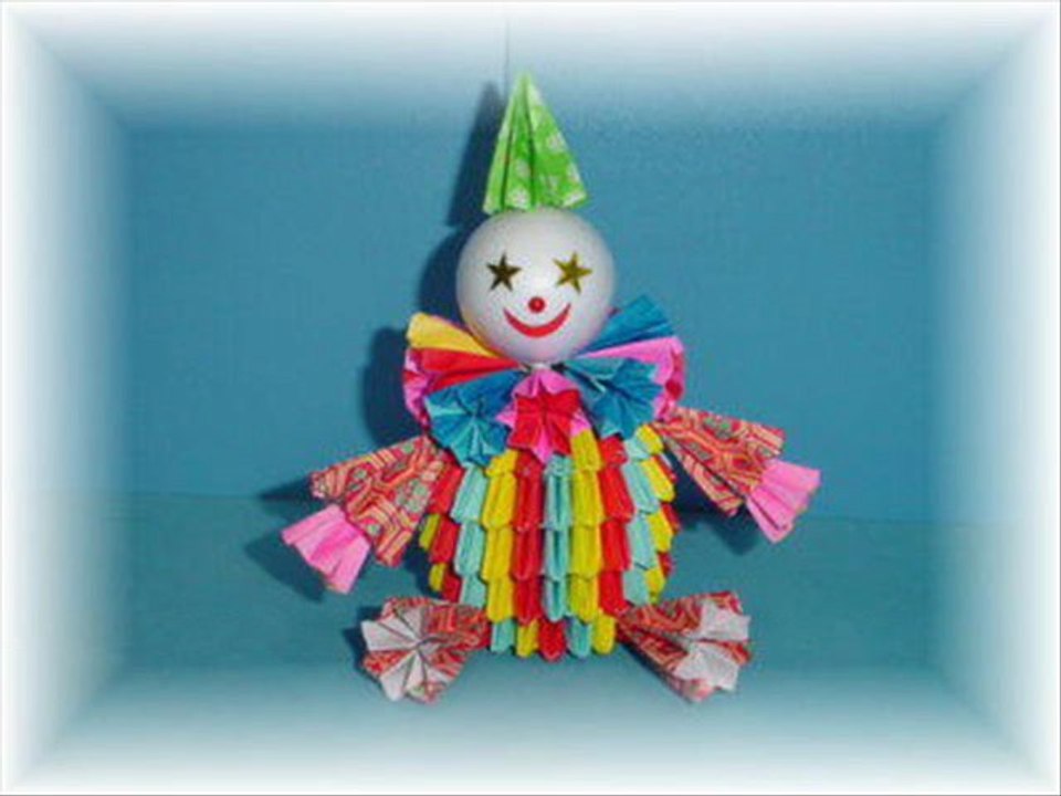 3D Origami Flower Clown
