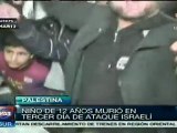 Menor de edad murió en tercer día de ataque israelí a Gaza