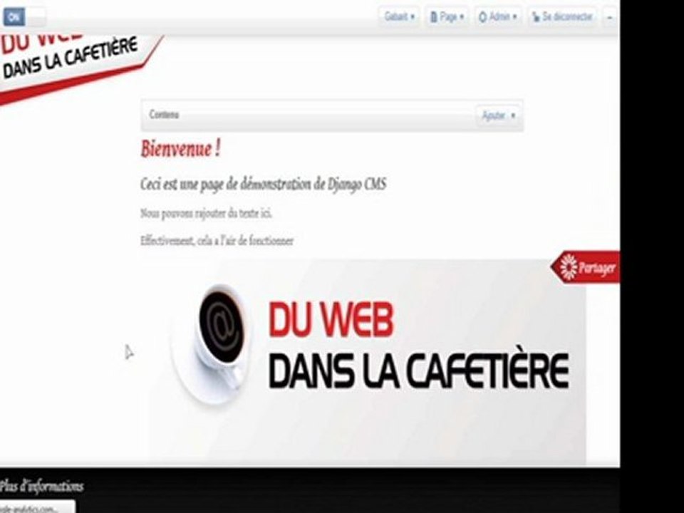 Démonstration n°1 de Django CMS