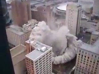 تفجير مبنى مكون من 50 طابقا في اقل من دقيقة.