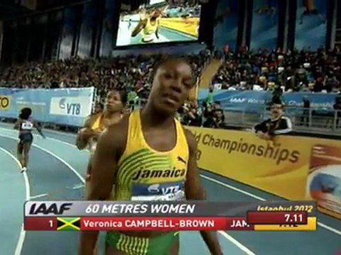 60м 1 Полуфинал Женщины - Чемпионат Мира в помещении Стамбул 2012