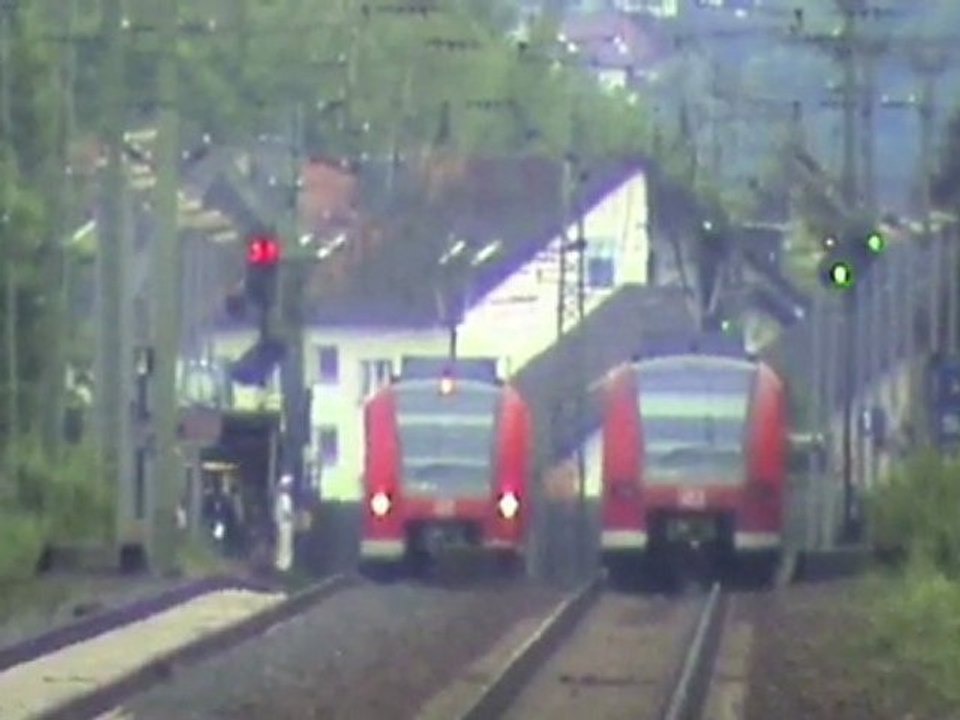 Plasser & Theurer Bauzug, BR185, BR151, BR143, 2x BR425 bei Unkel