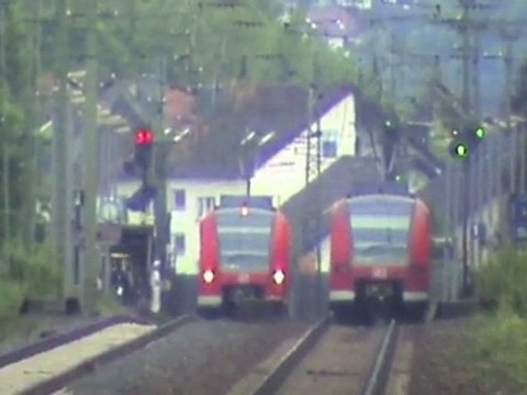 Plasser & Theurer Bauzug, BR185, BR151, BR143, 2x BR425 bei Unkel