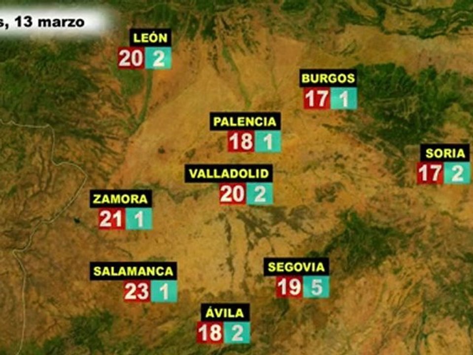 El tiempo en España por CCAA, el lunes 12 y el martes 13 de marzo
