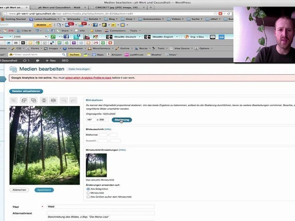Tutorial - wordpress bildbearbeitung