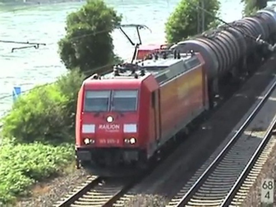 Assmannshausen am Rhein, Lokomotion BR139 mit Henkelzug, BR145, BR185, 2x BR143