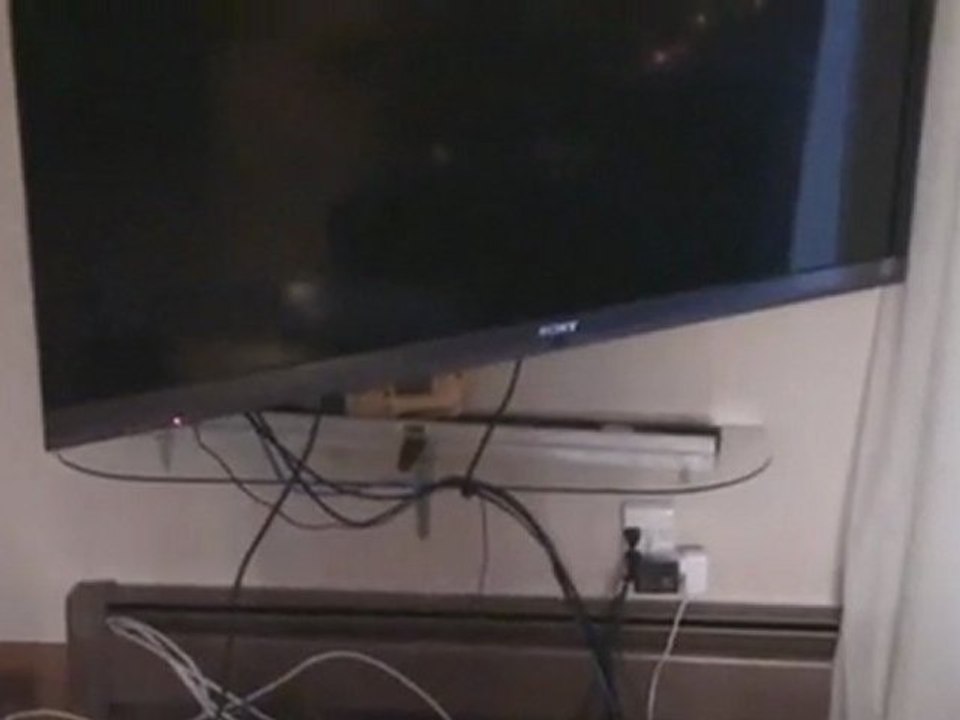 Wall Mounted Glass shelf under TV