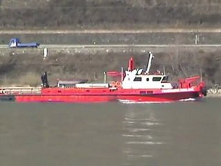 Ships on the river Rhine near the town of Filsen