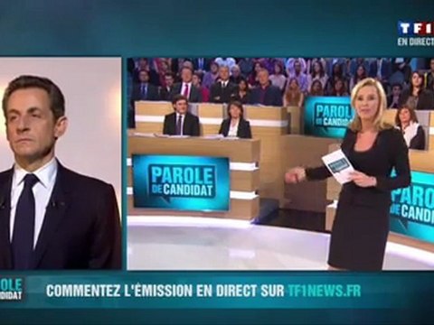TF1 Parole de candidat. Nicolas Sarkozy l'invité du 4e numéro de Parole de candidat.
