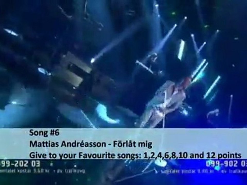 Sweden Melodifestivalen Eurovision 2012 Final