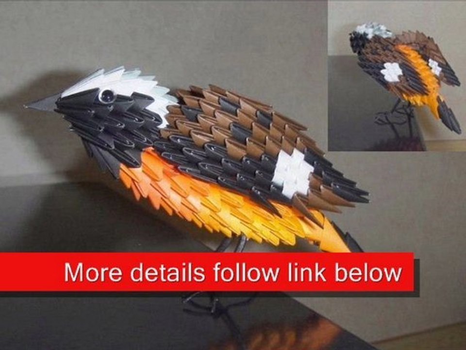3D Origami Redstart Bird