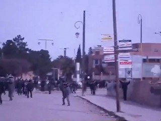 فري برس مواجهة الامن في قامشلو حي الغربي الاثنين 12 3 2012