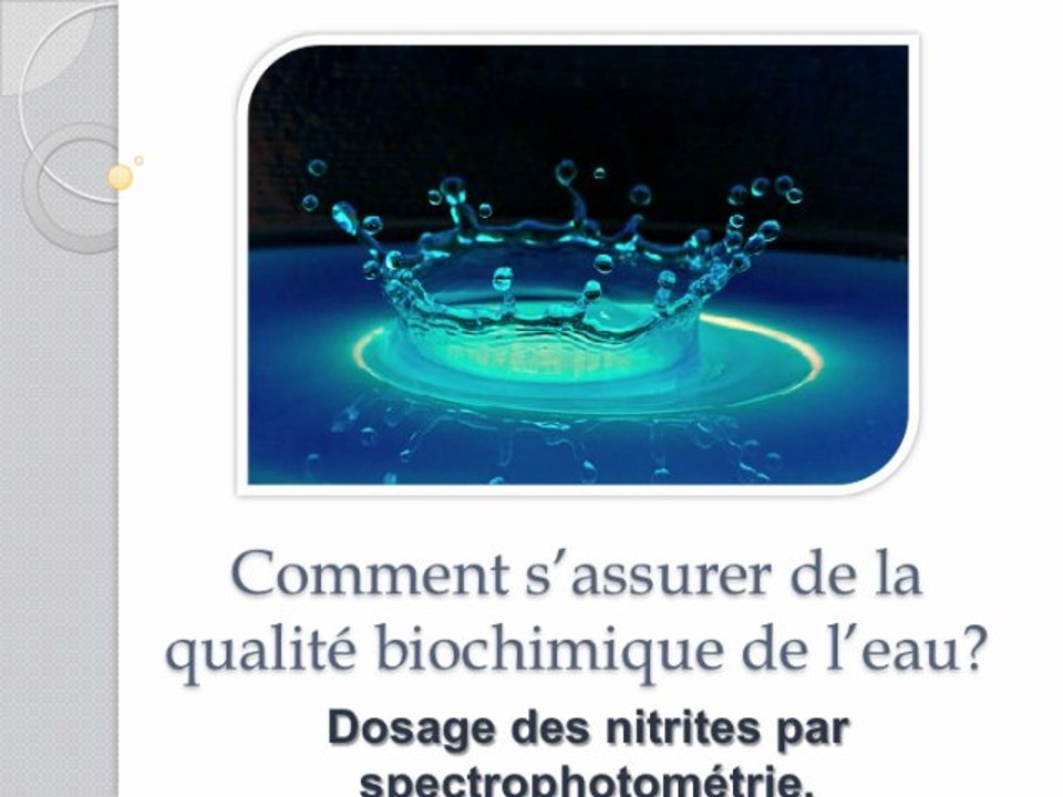 Dosage des nitrites dans une eau