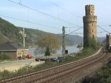 Bahnen bei Oberwesel am Rhein, ERS BR189, 2x BR101, BR110, SBB Cargo Re482, BR145