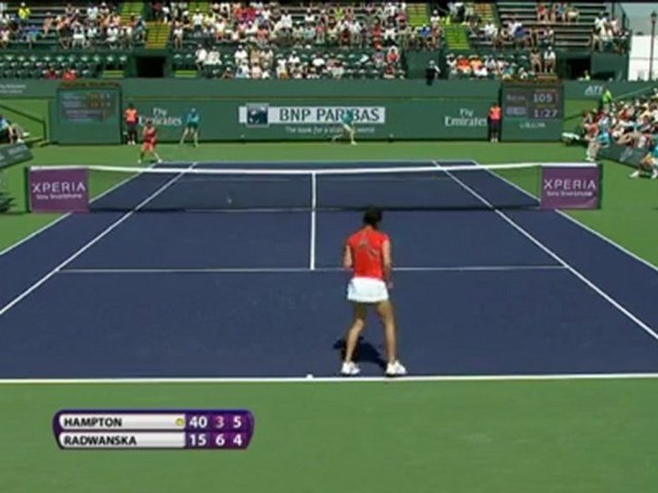 Radwanska through as Hampton retires