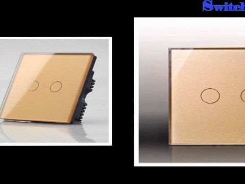 Shining Gold Crystal Glass Panel Light Switch