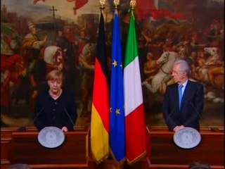 Roma - Mario Monti incontra Angela Merkel (13.03.12)