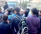 فري برس ريف دمشق مظاهرة طلابية لأحرارالكسوة 13 03 2012