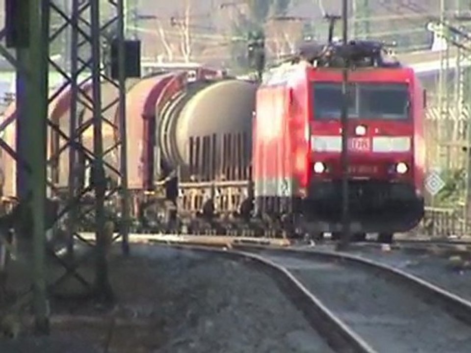 Eisenbahnen bei Bad Hönningen - Rheinbrohl, 3x BR152, 3x BR185, BR143, 2x BR425