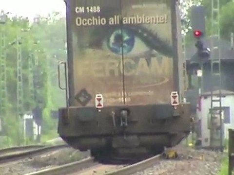 Trains between Hammerstein and Leutesdorf, Railpool BR185, BR145, 2x DBAG BR185, BR143, 2x BR425