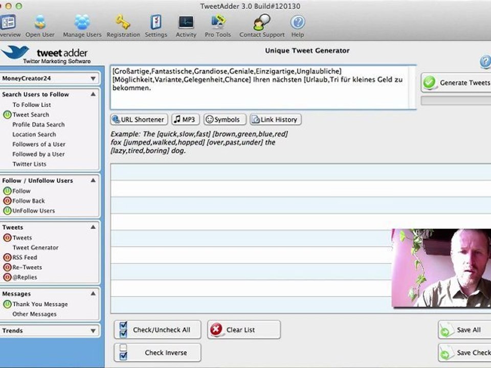 Tutorial - Tweet Generator von Tweet Adder
