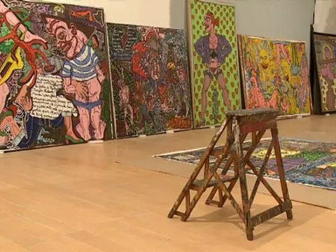 Montage de l'exposition Robert Combas au MAC Lyon