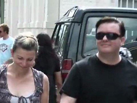 Ricky Gervais shows off his new figure