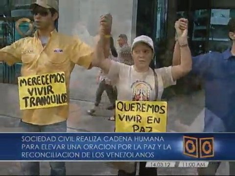 Caraqueños con cadena humana exigieron: Queremos Paz