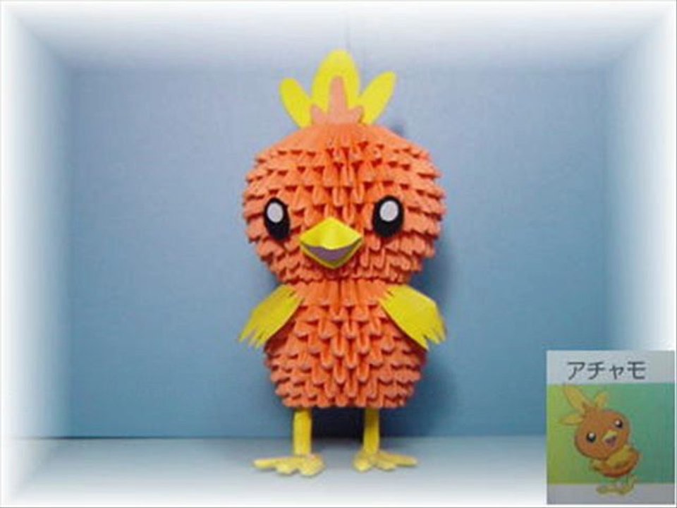 3D Origami Torchic Achamo
