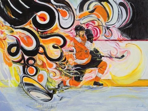Danny Briere by Ari Lankin | Philadelphia Flyers | Painting Process | Hockey Art