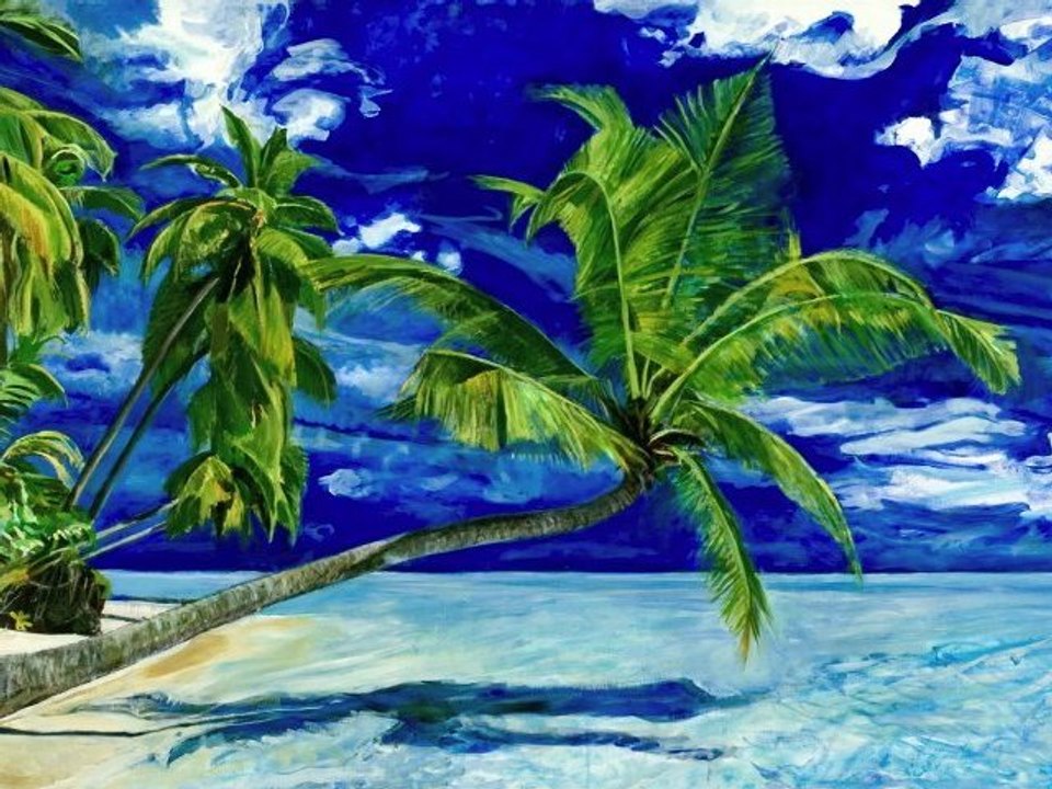 The Dream  |  Painting Process Video |  Beach Palmtree Landscape |  Ari Lankin |  NYC |  Commission