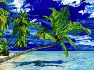 The Dream  |  Painting Process Video |  Beach Palmtree Landscape |  Ari Lankin |  NYC |  Commission