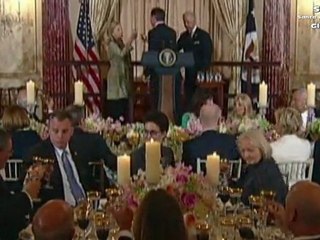 Clinton Luncheon Honors UK PM David Cameron Toast
