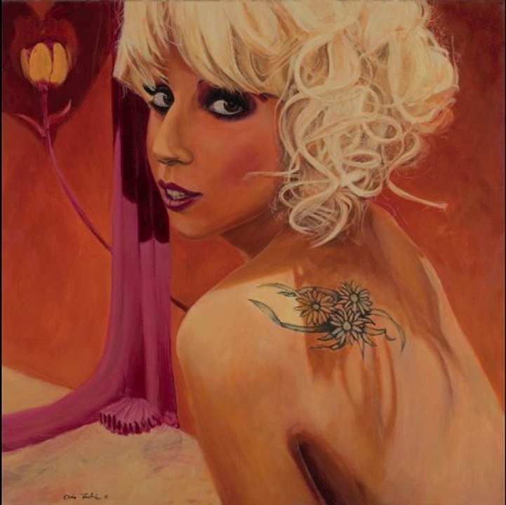Lady Gaga Gets Painted - Portrait Painting - oil on canvas | Ari Lankin