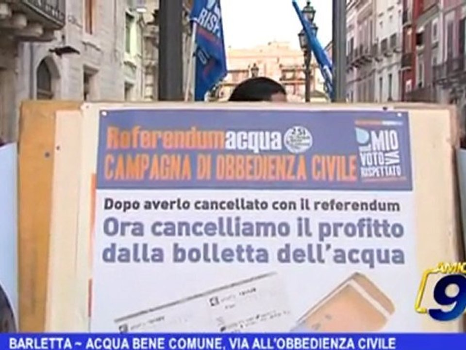 Barletta | Acqua bene comune, via all'obbedienza civile