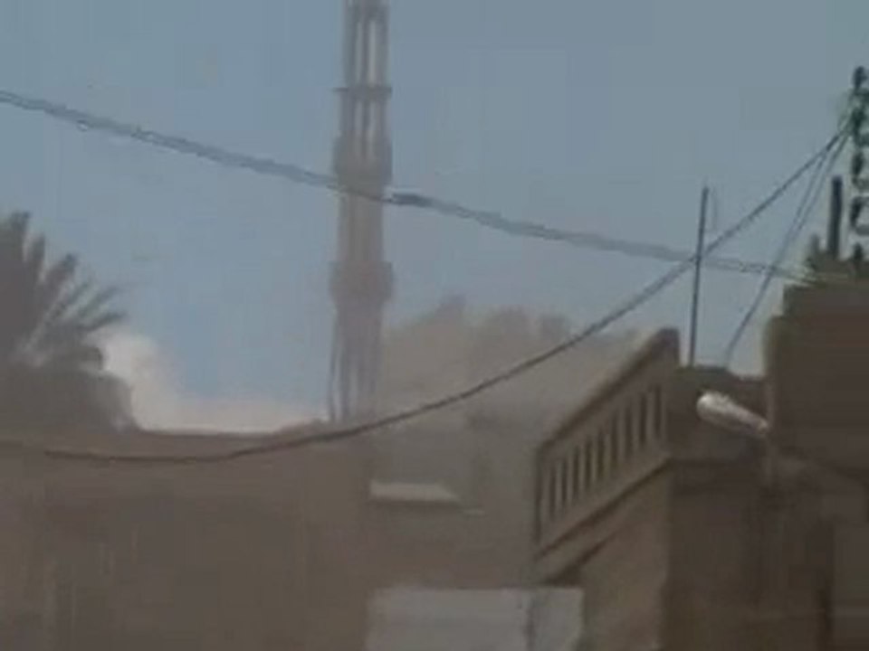 فري برس حمص باب تدمر قصف مأذنة المسجد بالدبابات 14 3 2012