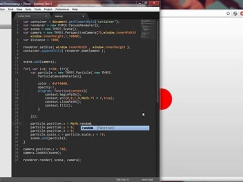 Tutoriel vidéo Javascript : Particules 3D Three.js