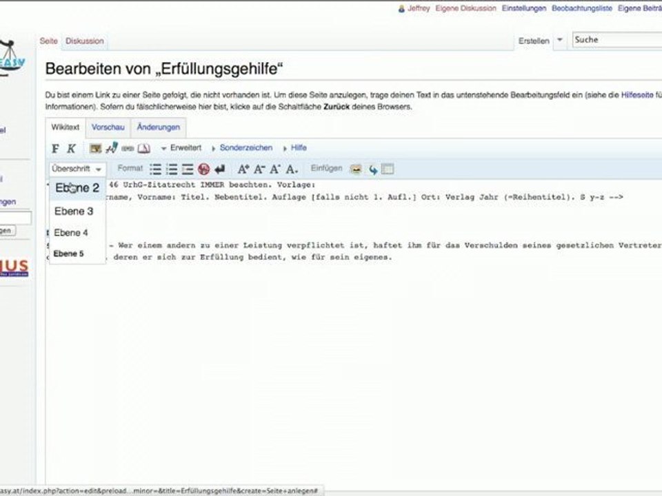 RechtEasy.at - Wie schreibe ich einen Artikel auf RechtEasy im Wikisystem?