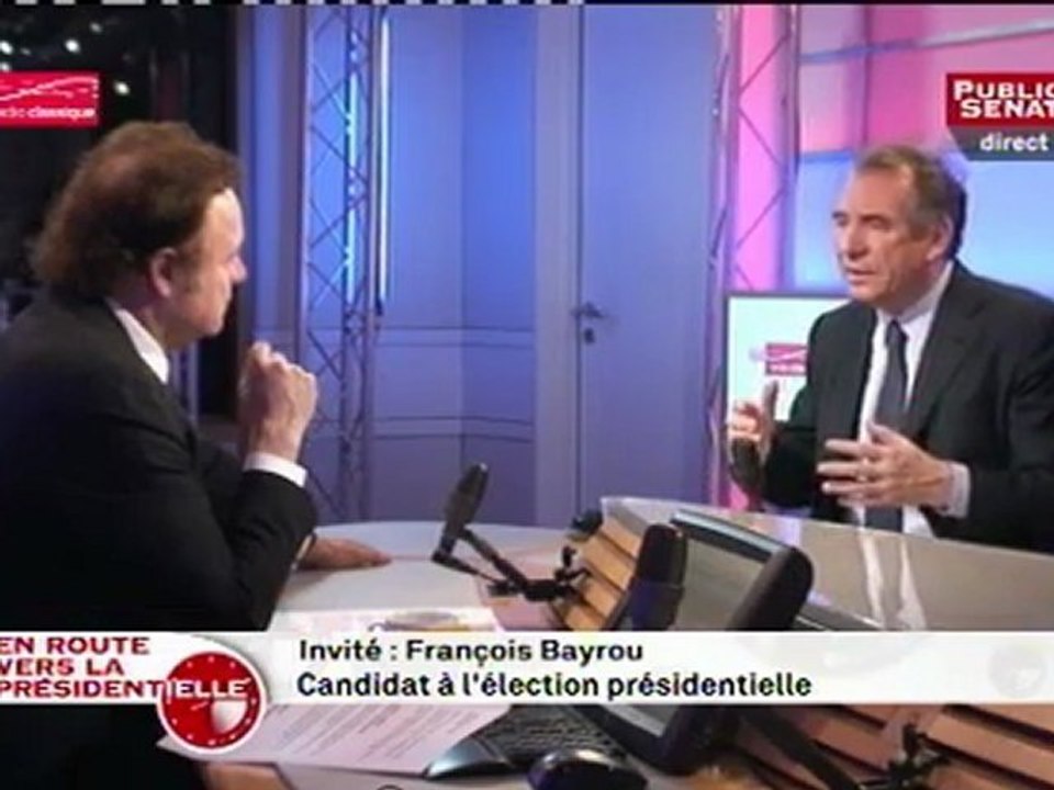 François Bayrou, invité de l'émission En route vers la presidentielle sur PublicSénat - 160312