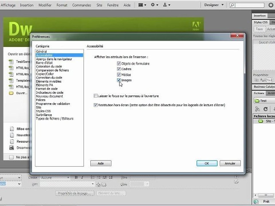 Adobe Dreamweaver CS5 : Préférences et paramétrage