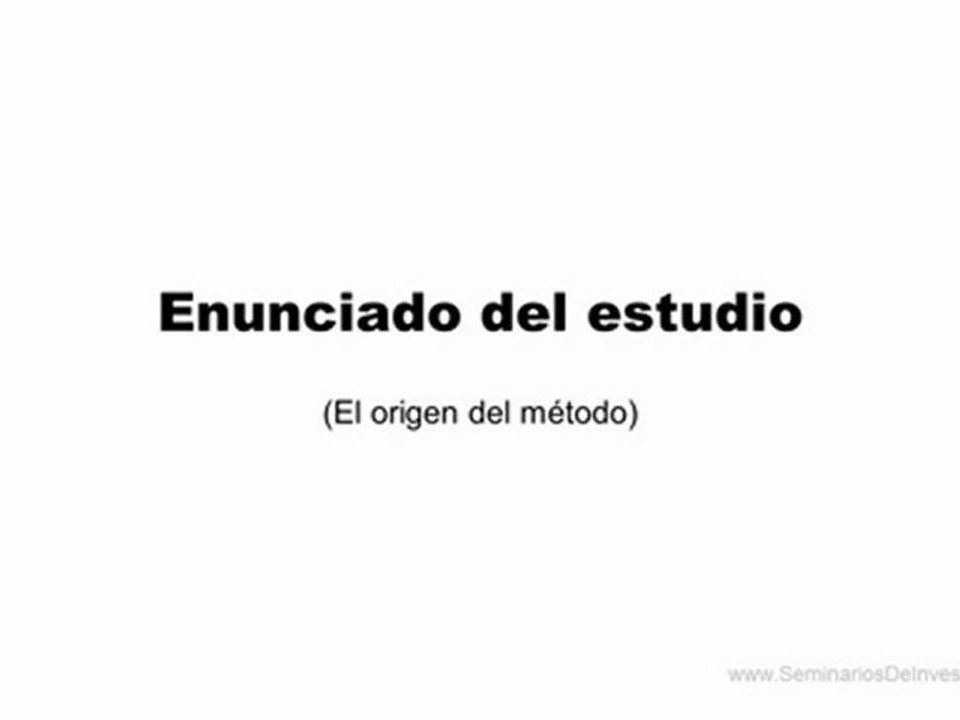 Enunciado del estudio