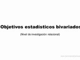 Objetivos estadísticos bivariados