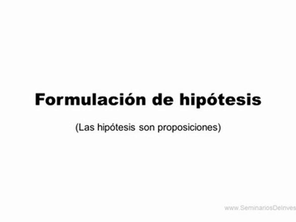 Formulación de hipótesis