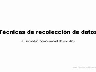 Técnicas de recoleccion de datos