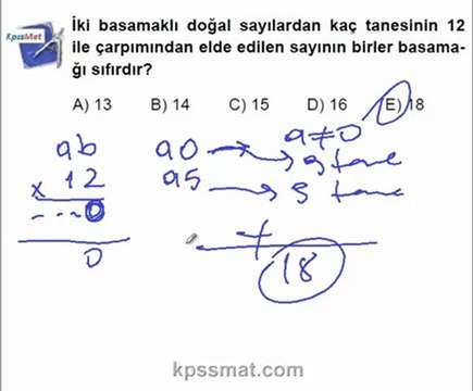 KPSS Matematik Bölme-Bölünebilme örnek soru çözüm videosu KpssMat.com