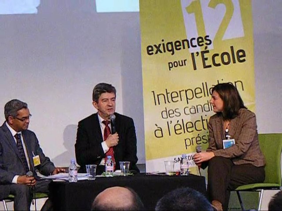 Jean-luc Mélenchon interpellé à la Bellevilloise à Paris samedi 17 mars 2012