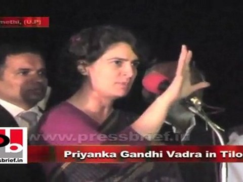 Priyanka Gandhi Vadra urges people to support Congress in Tiloi (Amethi), U.P